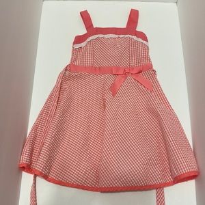 Little Girls Pink & White Picnic Style Dress